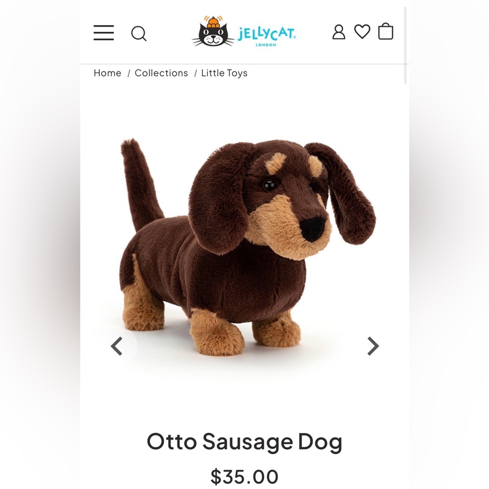 JELLY CAT~OTTO SAUSAGE DOG!!
